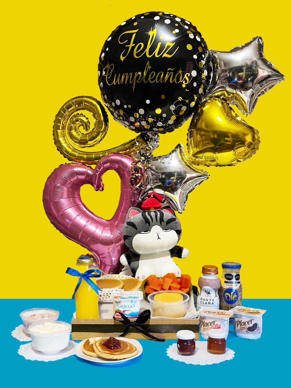 Desayuno Sorpresa Continental Globos y Peluche