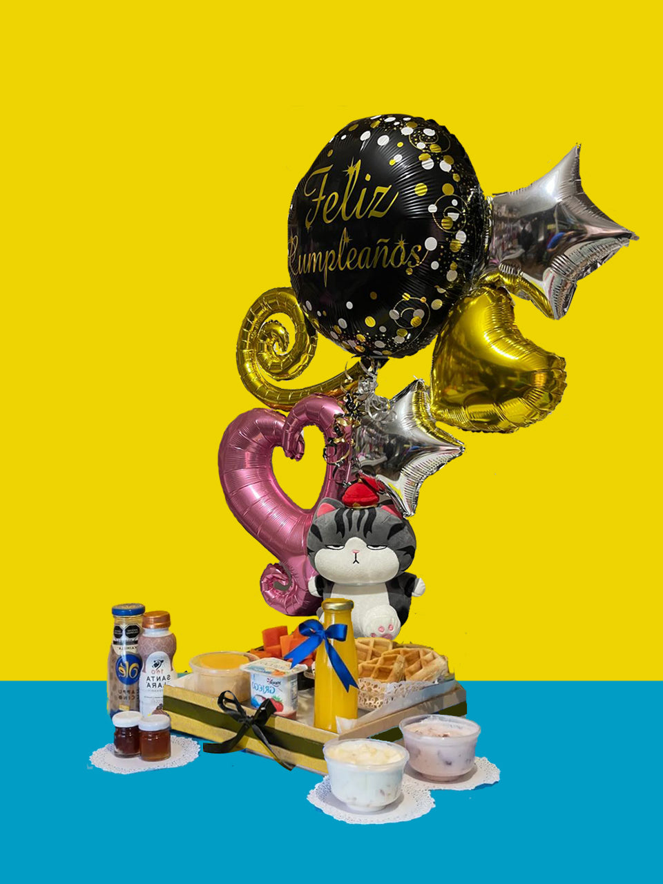 Desayuno Sorpresa Continental Globos y Peluche