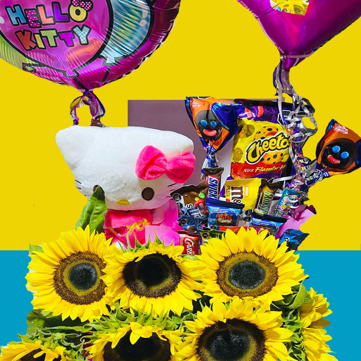 Arreglo de Dulces Kitty & Girasoles
