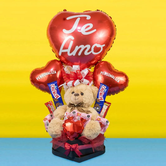 Arreglo de Dulces Oso Corazón