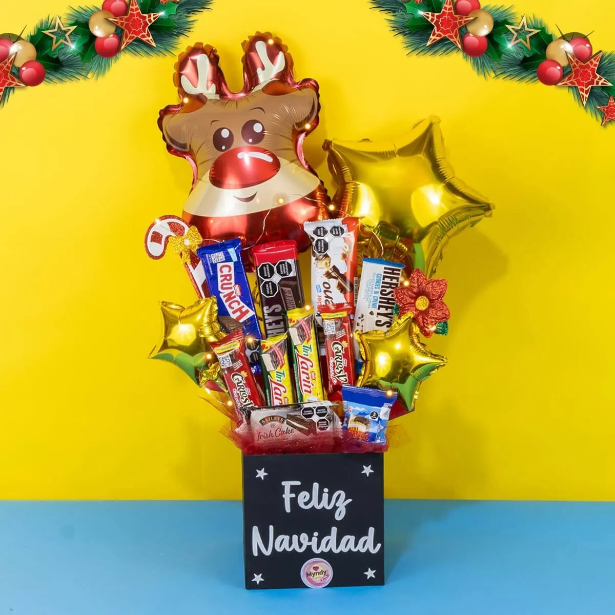 Arreglo de Dulces Reno Navideño