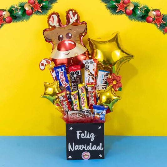 Arreglo de Dulces Reno Navideño