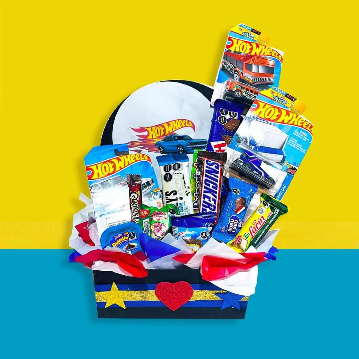 Arreglo de dulces sobre ruedas 