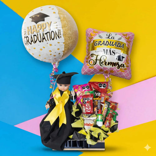 Arreglo de Dulces Graduación con Muñeca