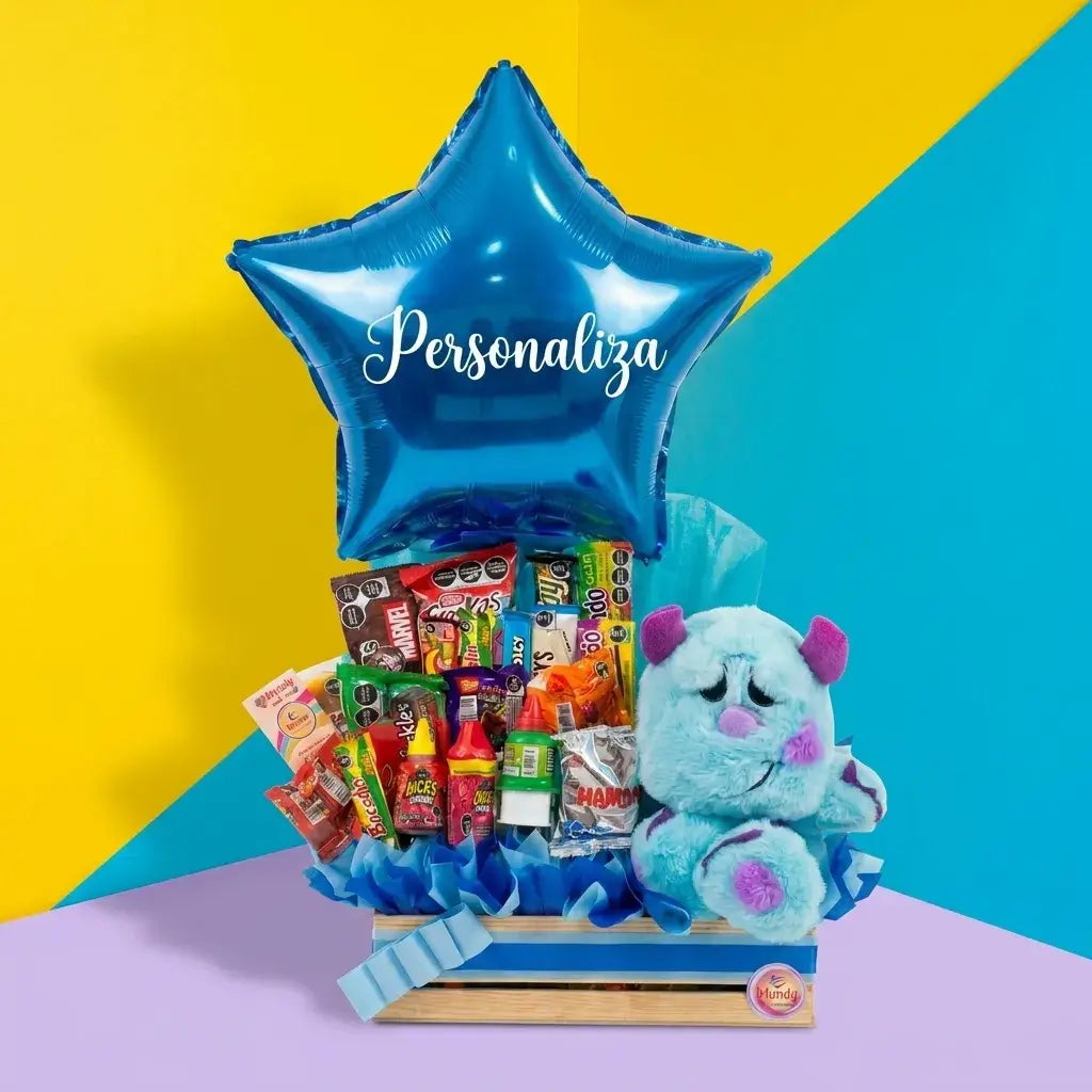 Arreglo de Dulces Globo Peluche y Chocolates