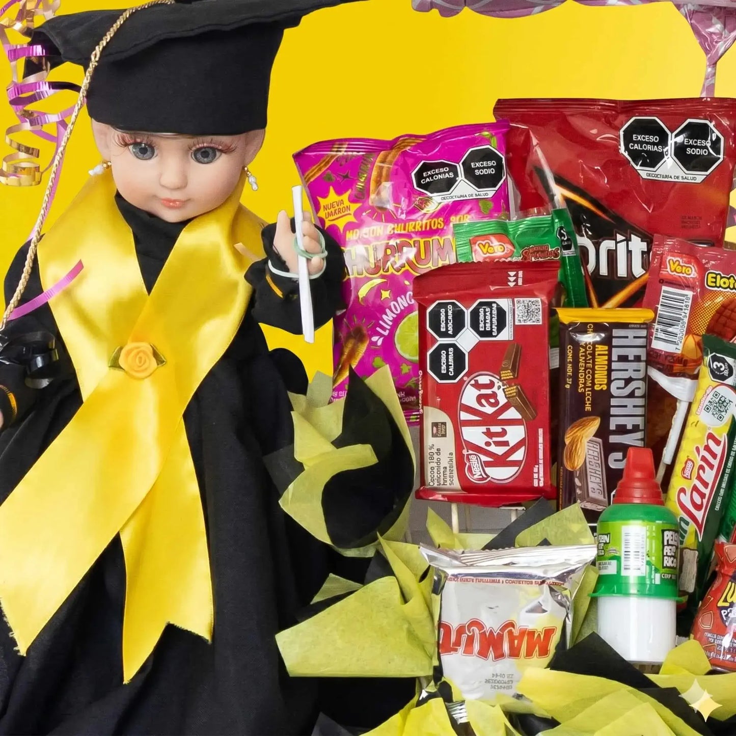 Arreglo de Dulces Graduación con Muñeca