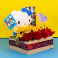 Arreglo de Flores y Peluche