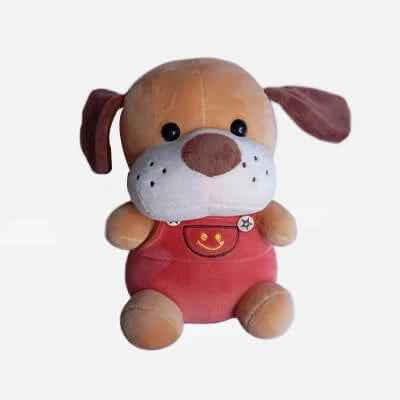 Peluches para regalar Cariñosito Perrito Overoll Rojo