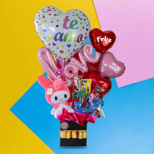 Arreglo de Dulces San Valentin Conejo