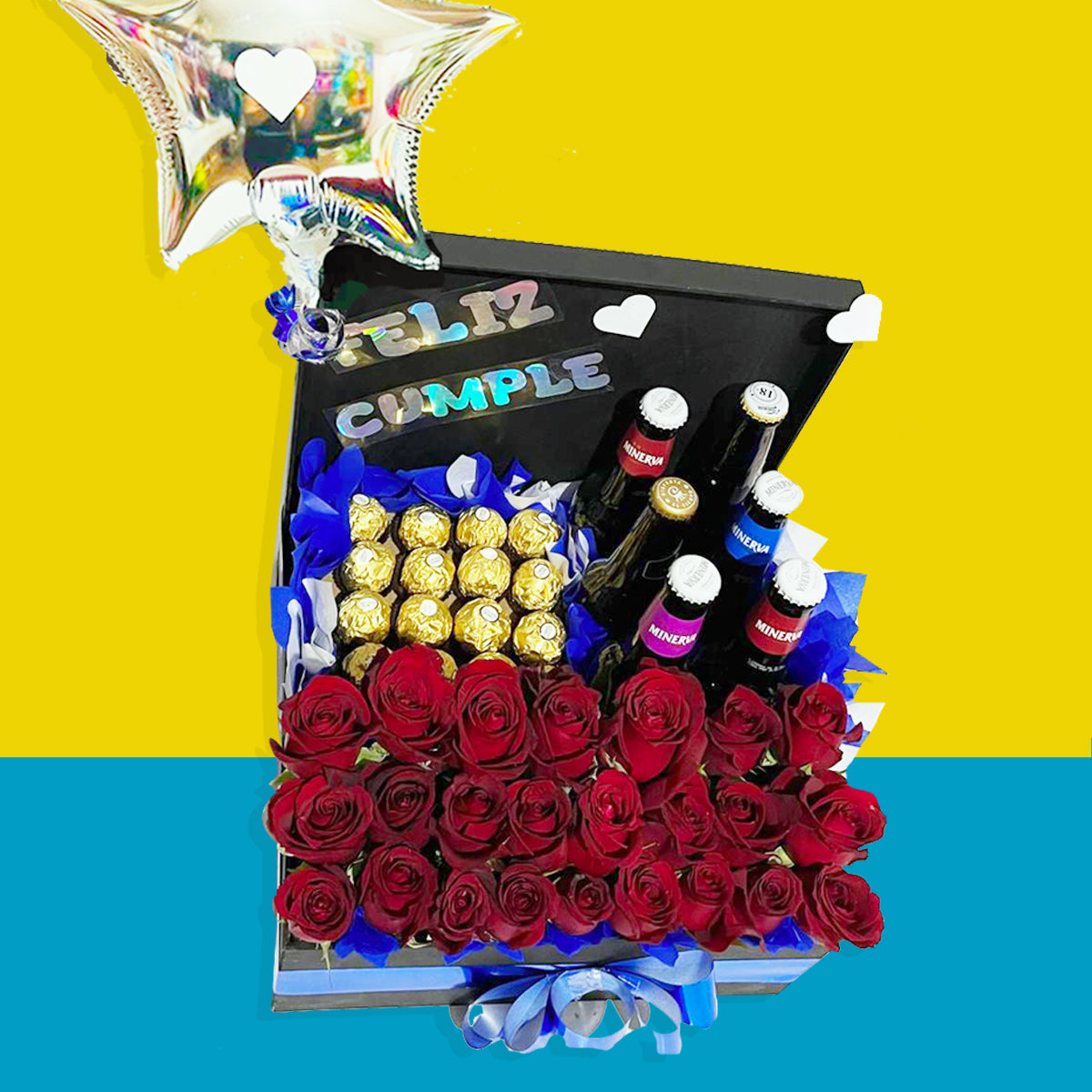 Arreglo de Dulces Ferreros y Cervezas para El