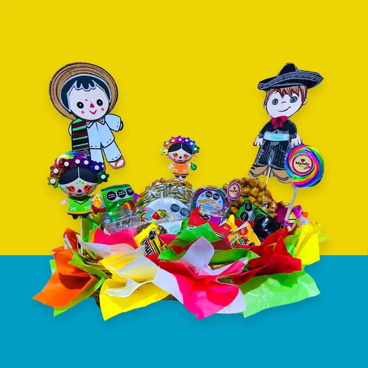 Arreglo de Dulces Mexicanos Canasta Picosita