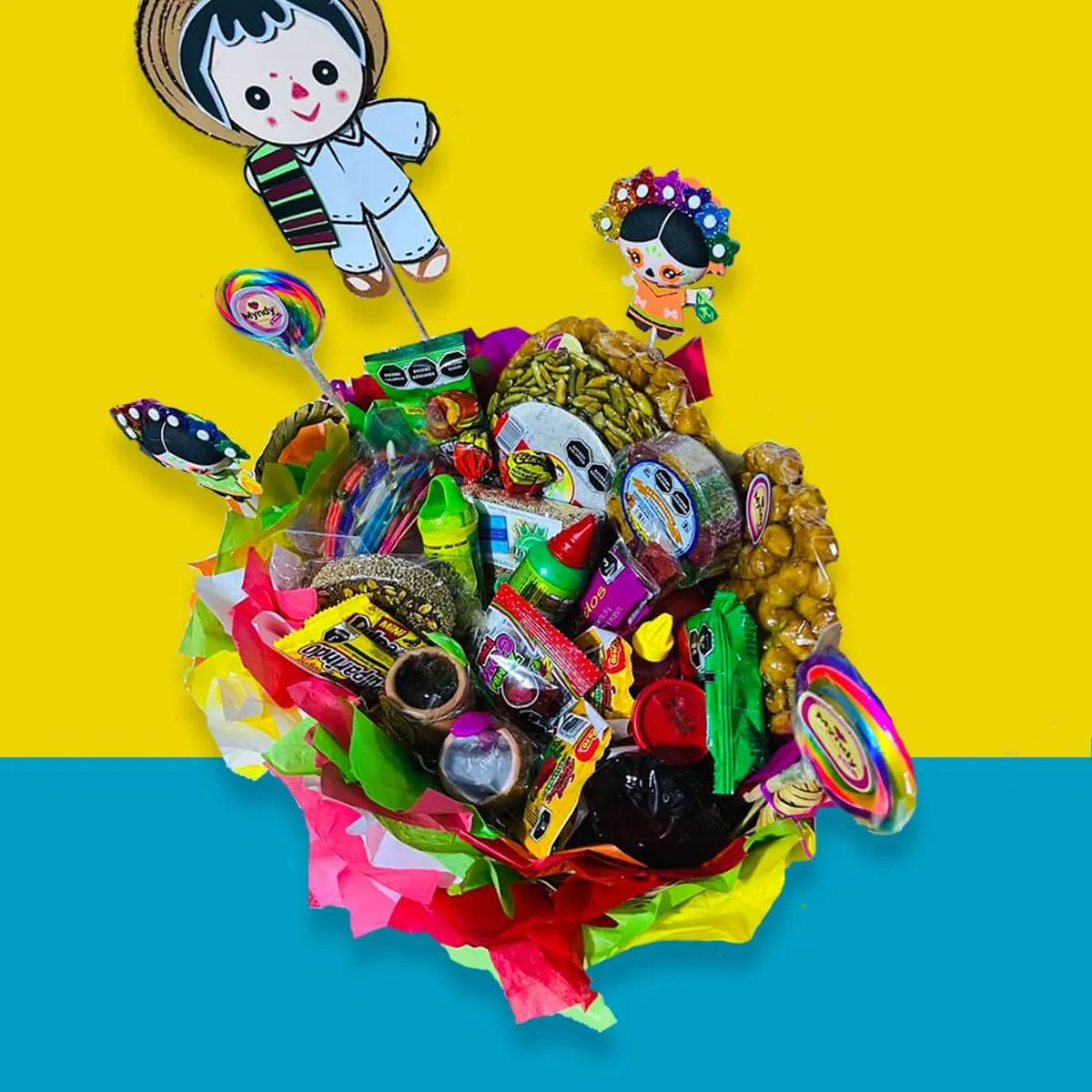 Arreglo de Dulces Mexicanos Canasta Picosita