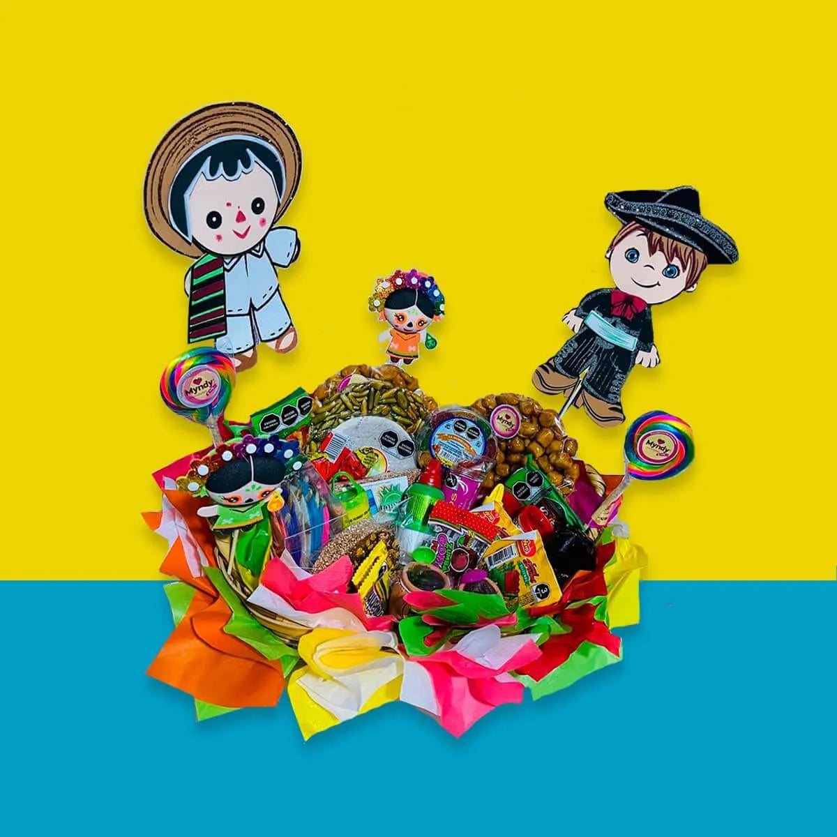 Arreglo de Dulces Mexicanos Canasta Picosita