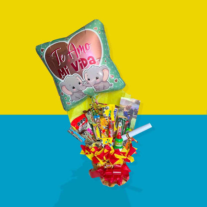 Arreglo de Dulces Canasta Dulce y Globo