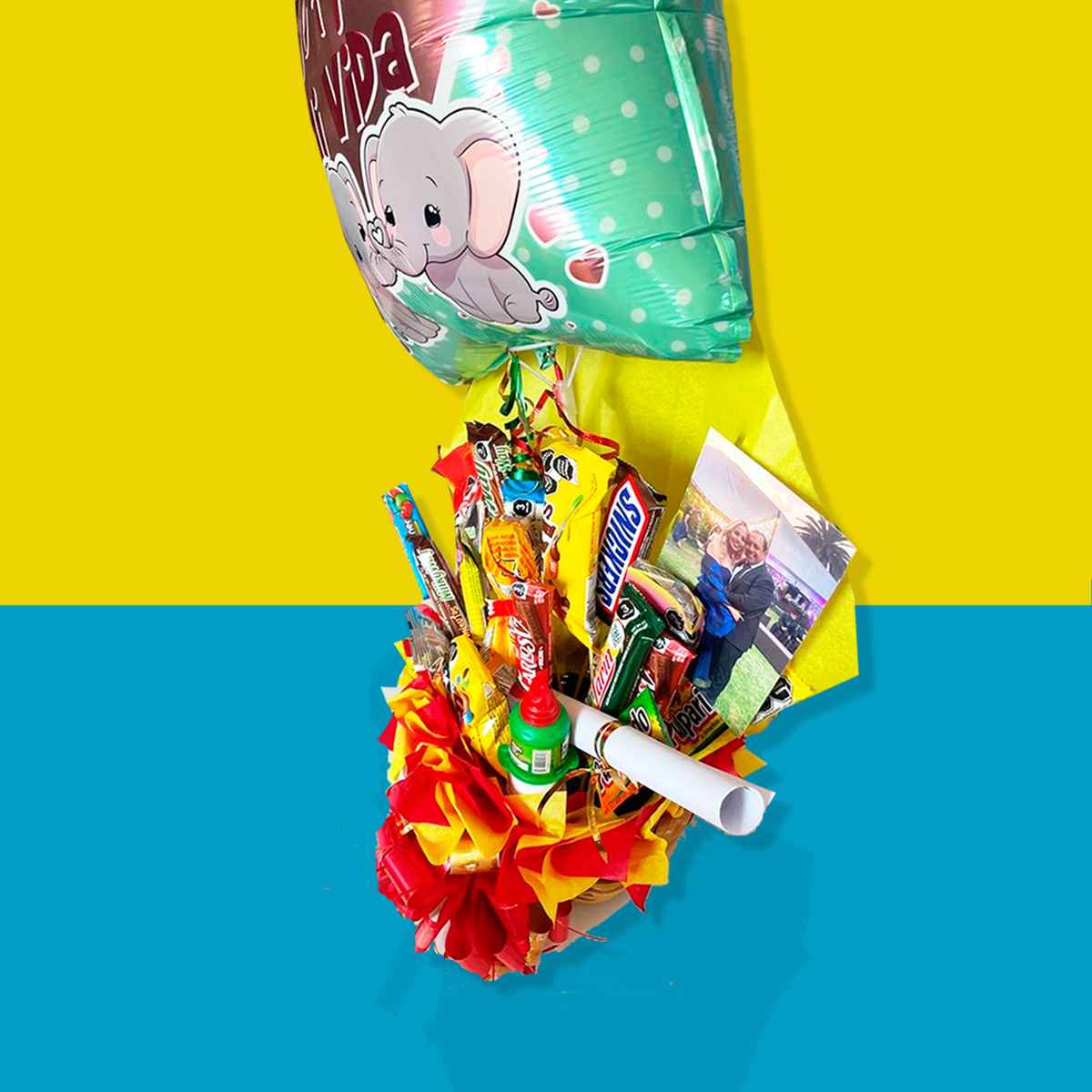 Arreglo de Dulces Canasta Dulce y Globo