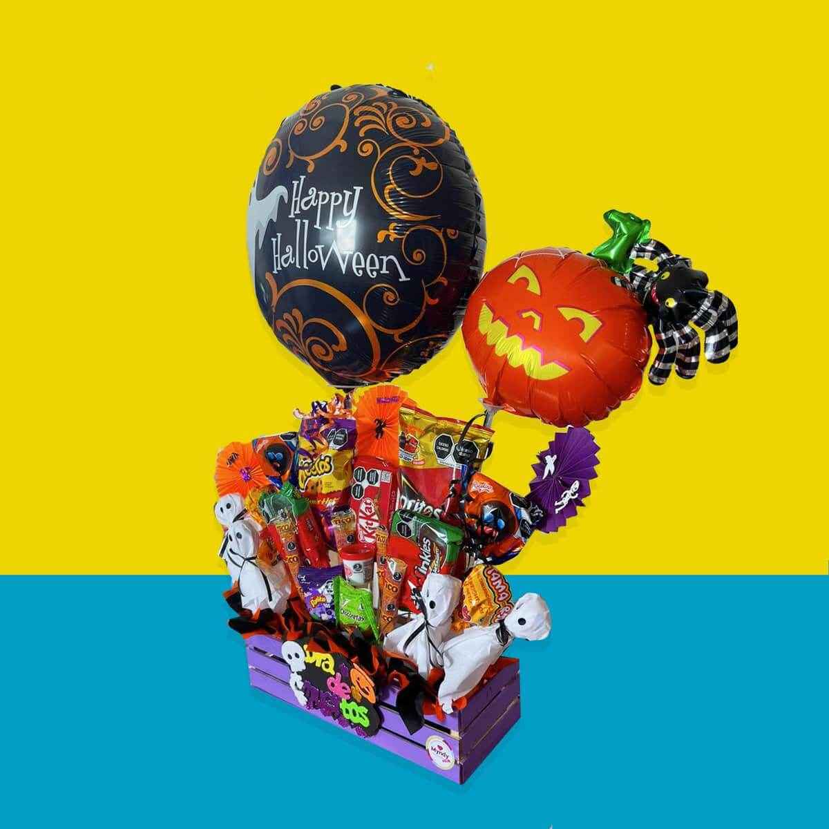 Arreglo de dulces fantasmitas y calabacín