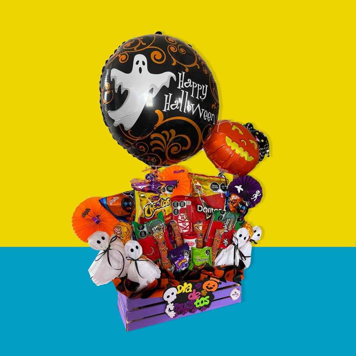 Arreglo de dulces fantasmitas y calabacín