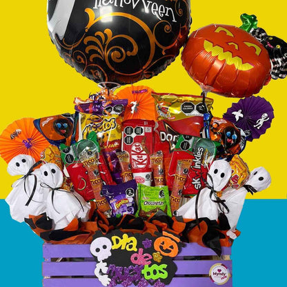 Arreglo de dulces fantasmitas y calabacín