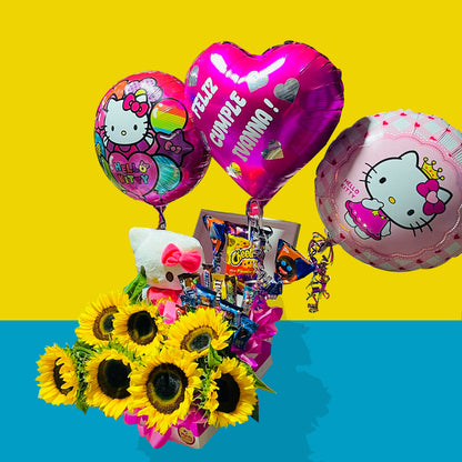 Arreglo de Dulces Kitty & Girasoles