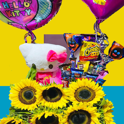 Arreglo de Dulces Kitty & Girasoles